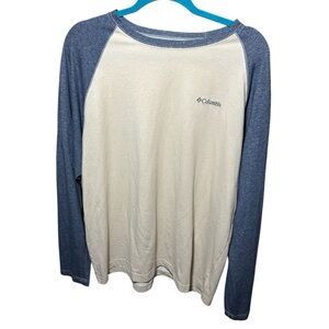 Columbia Cream and Blue Raglan Sportswear Shirt